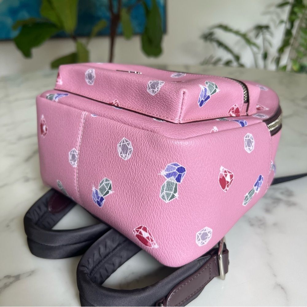 NWOT Disney X Coach Mini Charlie Backpack w/ Snow White Tulip Multi Gems F72817 - Picture 11 of 15